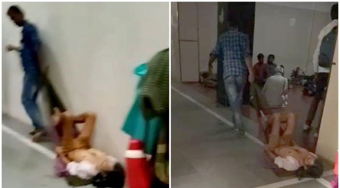 स्ट्रेचर नहीं मिला तो मरीज को घसीटकर ले गए, वीडियो वायरल