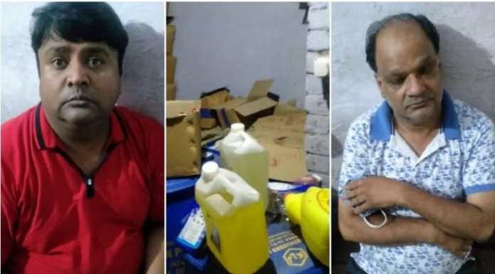 आपदा में नकली का कारोबार जोरों पर: आगरा पुलिस ने नकली सैनिटाइजर की फैक्टरी पकड़ी, दो गिरफ्तार