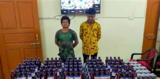 भारी मात्रा में कफ सिरप के साथ दो तस्कर गिरफ्तार दो गिरफ्तार