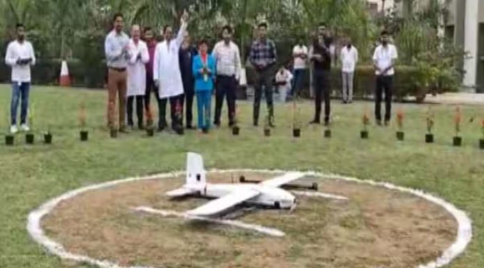 ड्रोन से दवा और सैंपल 120 किलोमीटर दूर तक भेजने का ट्रायल हुआ सफल