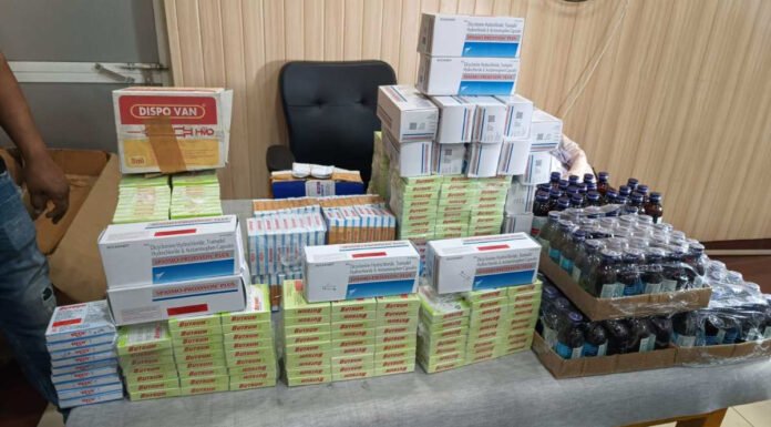 नशीली दवा बिक्री का भंडाफोड़, पौने 15 लाख की प्रतिबंधित दवा के साथ 6 अरेस्ट