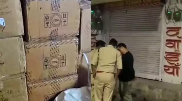 मकान पर छापेमारी कर तीन सौ बोतल नशीली दवा जब्त