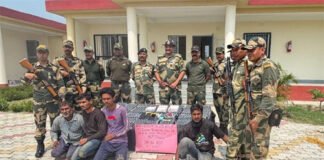 सीमा पर नशीली दवाओं की तस्करी में चार तस्कर गिरफ्तार