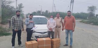 नशीली दवा की कार से तस्करी पकड़ी, 72,400 नशीली गोलियां जब्त