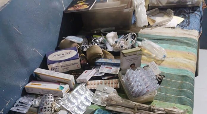 अवैध गर्भपात क्लिनिक का भंडाफोड़, दवाएं जब्त