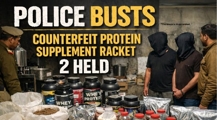नकली प्रोटीन सप्लीमेंट बनाने वाले गिरोह का भंडाफोड़