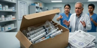 सिरिंज आर्डर लापरवाही, इंसानों के लिए मंगवाई जानवरों वाली सिरिंज