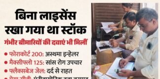 दवा बाजार में रेड, गोदाम से बरामद हुईं सैंपल की दवाएं