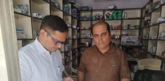मेडिकल स्टोर पर अवैध रूप से स्टेरॉयड बेचने का मामला पकड़ा
