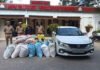कॉस्मैटिक उत्पादों की कार से तस्करी का मामला पकड़ा