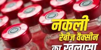 दवा बाजार में रेड कर नकली रेबीज वैक्सीन की 481 यूनिट जब्त