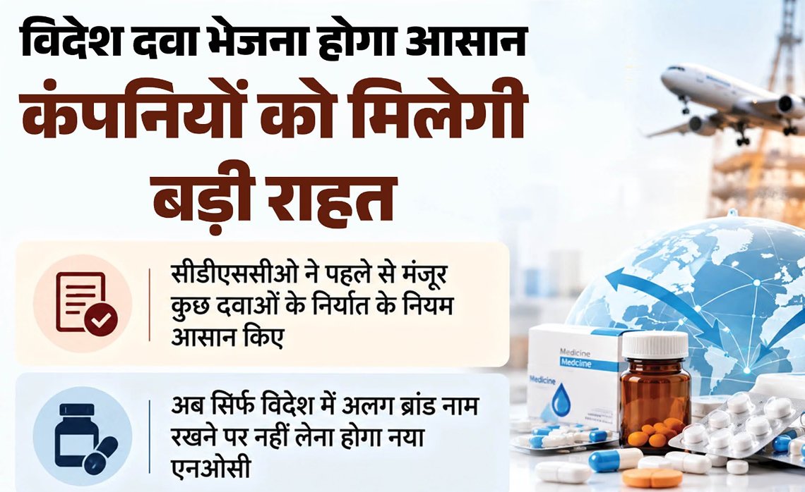 दवा निर्यात के नियमों में ढील, कंपनियों को मिलेगी राहत