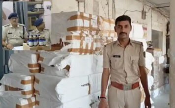 नशीली दवा का भंडाफोड, वेयरहाउस से कफ सिरप की बोतलें जब्त